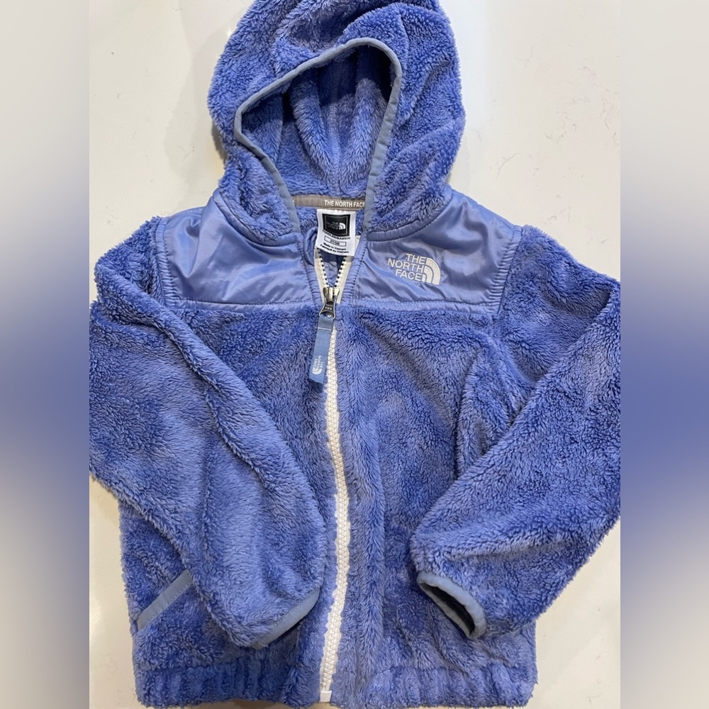 North Face winter fleece jacket kids gray/blue Toddler 3T great used condition